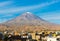 View of Misty Volcano in Arequipa, Peru, South America