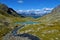 View of Mittersee alpine lake in Gradentall valley