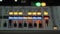 View on mixer buttons and channel switches, re-focused video of mixing console