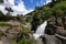 View of the Mizarela Bridge with a waterfall at the Peneda Geres National Park