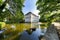 View of the Moated Castle surrounded with trees in the City of Bad Rappenau in Germany