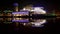 View on the modern architecture buildings of the salford quays at night, Lowry, MediaCity, Manchester