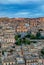 View of Modica, Sicily, Italy. Modica (Ragusa Province), view of the baroque town. Sicily, Italy. Ancient city Modica from above,