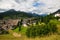 View of Moena city in the italian Dolomites, Europe