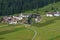 View of Moena, in the Dolomites, at summer