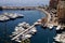 View of Monaco harbour with big ships.