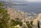 View of Monaco from the limestone outcrop, Tete de Chien, southeastern France.