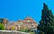 View of the monastery of Archangel Michael in Sunny weather, Thassos island, Greece