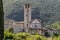 View of the Monastery and Church of San Ponziano, surrounded by nature, Spoleto, Italy