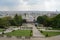 View from Monmartre in Paris on a beautiful green park with walking trails