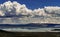 View of Mono Lake with Snow Capped Mountains, California