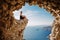 View from Monolithos, landscape at the island Rhodes, Greece