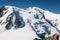 View of Mont Blanc mountain range from Aiguille Du Midi in Chamonix - landscape orientation