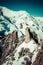 View of Mont Blanc mountain range from Aiguille Du Midi in Chamonix - landscape orientation