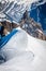 View of Mont Blanc mountain range from Aiguille Du Midi in Chamonix - landscape orientation