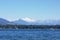 View on Mont-Blanc over lake