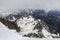 View from Mont Maudit, Mont Blanc massif. Scenic image of hiking concept. French Alps, Chamonix, France