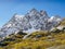 View of Mont Pelvoux 3,946m located in the Ecrins Massif in French Alps