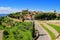 View of Montalcino town from the Fortress in Val d`Orcia, Tuscan