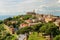 View of Montalcino town from the Fortress in Val d`Orcia, Tuscan