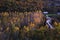 View Monte de Hervas via verde via de la Plata Puente de Hierro autumn colors ocher yellow green sunset