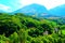 View from Montefortino at the Sibillini mountains