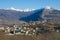 View of Montereale mountain village located in the Gran Sasso e Monti della Laga National Park, Abruzzo
