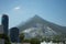 View of the Monterrey mountains and their buildings