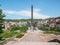 View with Monument to the Assen Dynasty one pf the main tourist attraction in Veliko