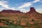 View of Monument Valley at dusk, Utah, USA