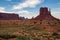 View of Monument Valley at dusk, Utah, USA