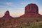 View of Monument Valley at dusk, Utah, USA