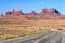 View of Monument Valley in Navajo Nation Reservation between Utah and Arizona