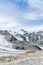 View for Morteratsch Glacier and panorama of Piz Berinia and Piz Palu in Switzerland.