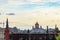 View of Moscow Kremlin and Cathedral of Christ the Saviour in centre of Moscow, Russia