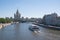 View of Moskvoretskaya and Raushskaya embankments in Moscow, Russia