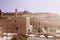 View of the Mosque Al Aqsa and old city of Jerusalem with Ancient wall fragment.Retro Styles Image