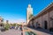 View at the Mosque of Moulay el Yazid in the streets of Marrakesh in Morocco