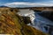 View of the most amazing Gullfoss, Iceland`s most famous waterfall