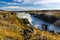 View of the most amazing Gullfoss, Iceland`s most famous waterfall.