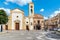 View of the Mothers Church overlooks Umberto square in the center of the Island of Women or Isola delle Femmine, province of Paler