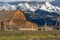 View of Moulton barn at Mormon Row near Jackson Wyoming on October 1, 2013