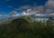 View of Mount Abang covered in Thick Volcanic Clouds Bali Indonesia