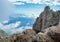 View of Mount Ai-Petri, Yalta, Crimea. Crimean landscape. Domestic tourism, travel concept.