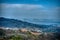 View from the mount Alba of the beautiful city of Vigo. With a dramatic sky