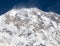 View of Mount Annapurna with group of climbers