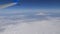 View of Mount Ararat from an airplane. The wing of the plane and snow-capped mountain top. Biblical mount Ararat taken