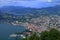View from Mount BrÃ© to the city of Lugano at the boarder to Italy