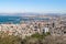 View from  Mount Carmel to the downtown, the port and the Mediterranean Sea and Haifa city, in Israel