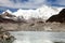 View of mount Cho Oyu and lake on Ngozumba glacier